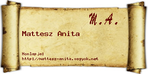 Mattesz Anita névjegykártya